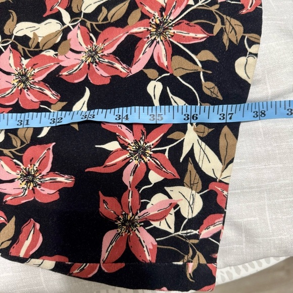 J.Jill Wearever Black Floral Tunic Rayon Blend Resortwear Mixed Shift Dress Sz L - Picture 7 of 7